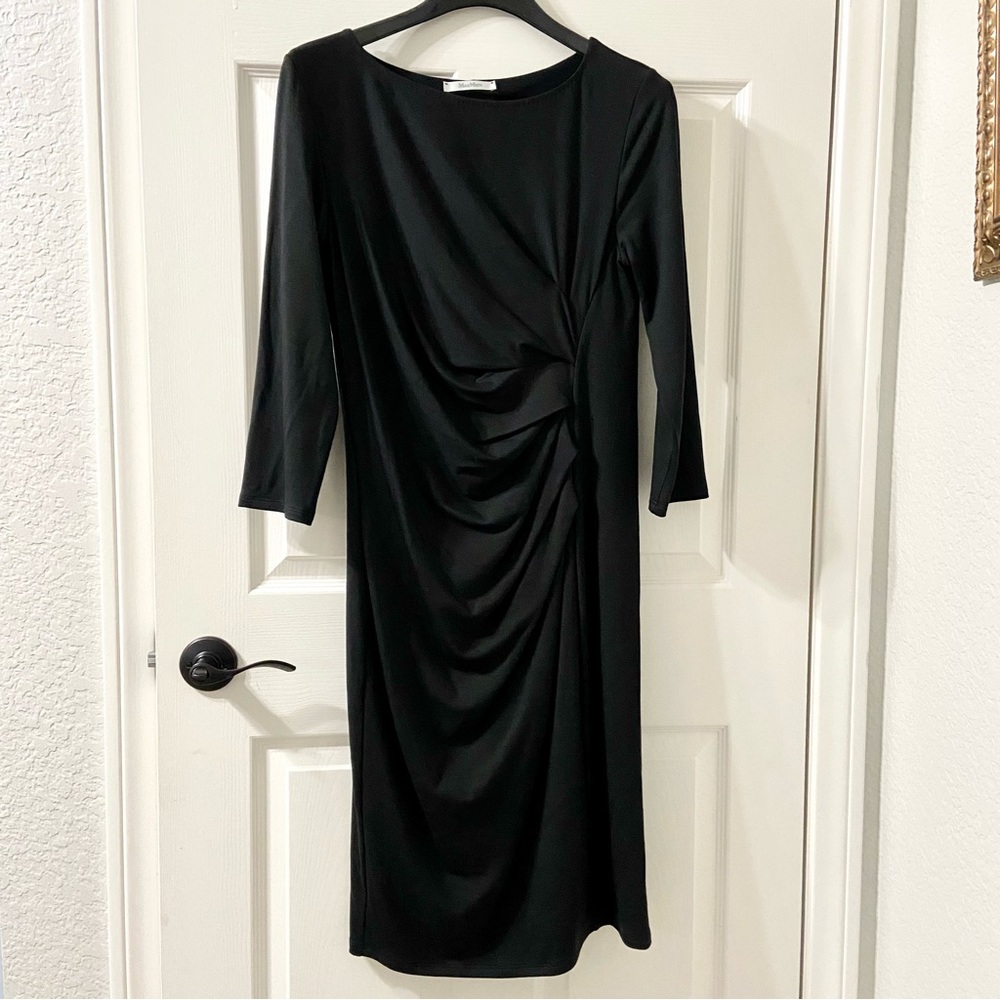 MaxMara Black Draped Dress
